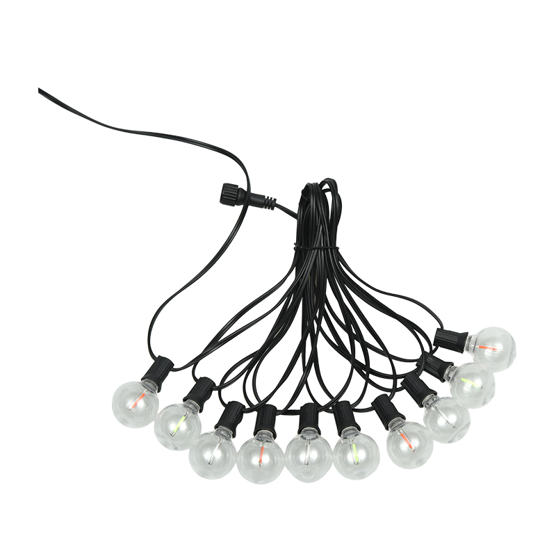 Guirlande lumineuse colorée en spirale G40 à clipser E12