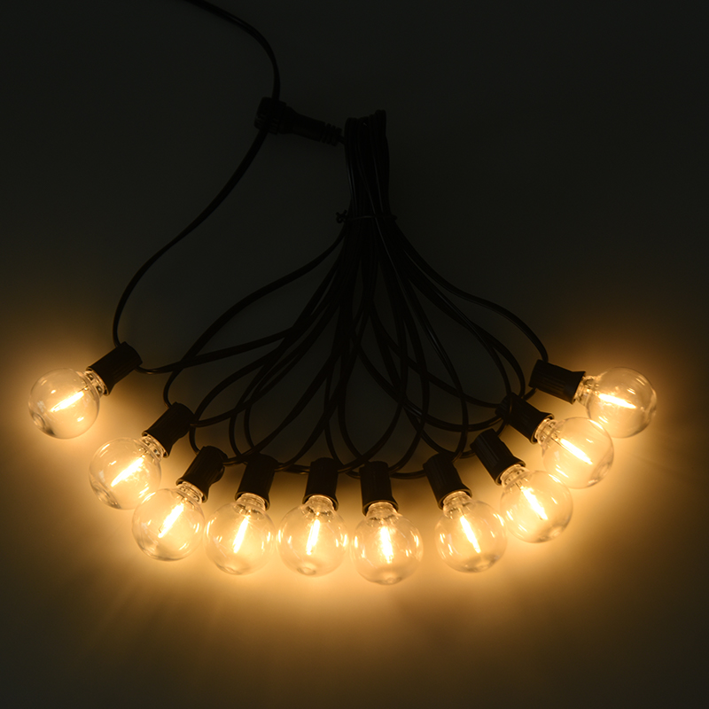 Guirlande lumineuse spirale G40 à clipser E12 blanc chaud