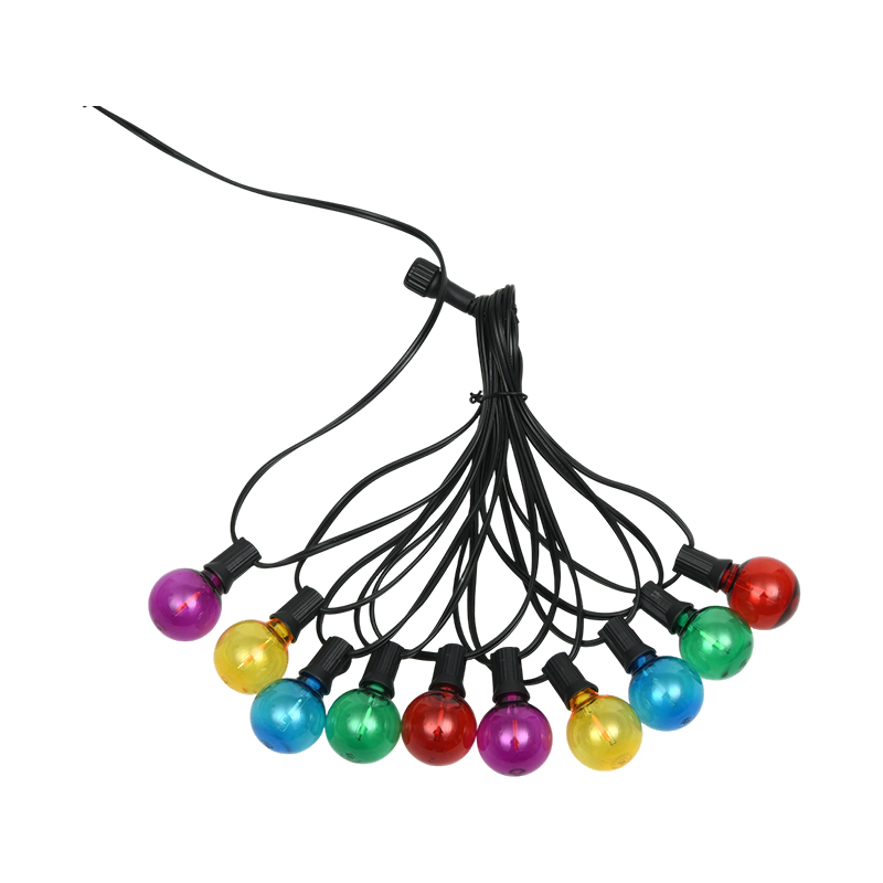 Guirlande lumineuse décorative colorée en spirale G40 à clipser E12