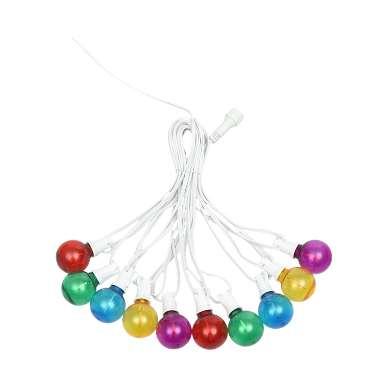 Guirlande lumineuse décorative colorée en spirale G40 à clipser E12 (style blanc)