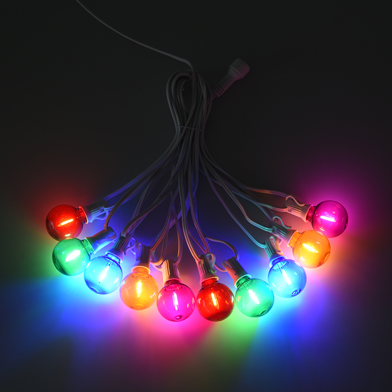 Guirlande lumineuse décorative colorée en spirale G40 à clipser E12 (style blanc)
