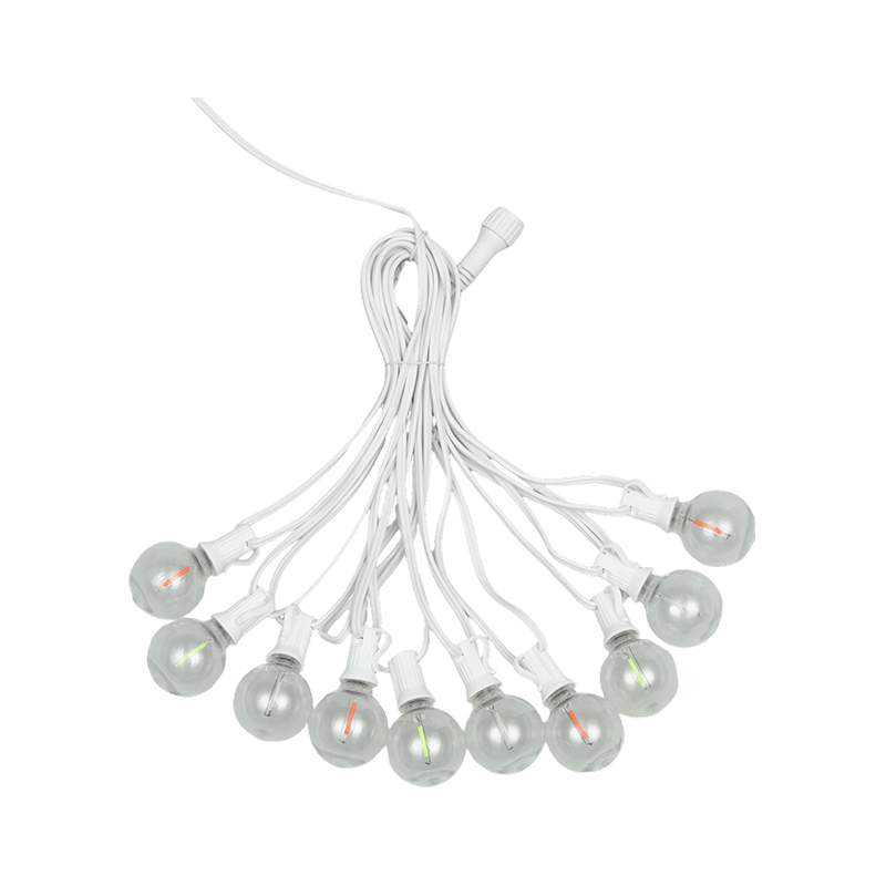 Guirlande lumineuse colorée en spirale G40 à clipser E12 (style blanc)