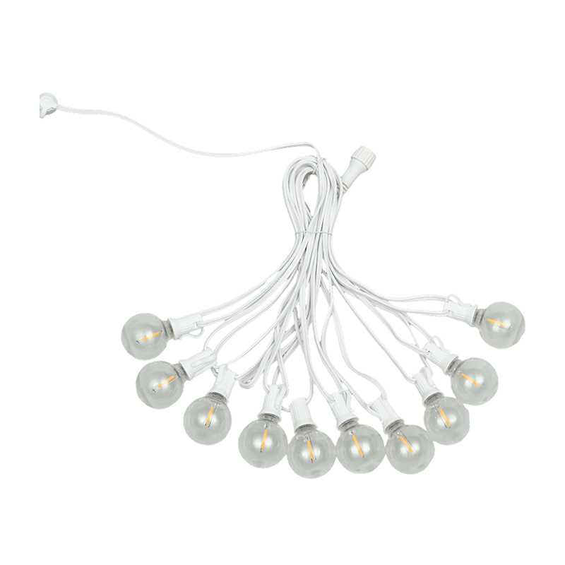 Guirlande lumineuse G40 à clipser E12 en spirale blanc chaud (style blanc)