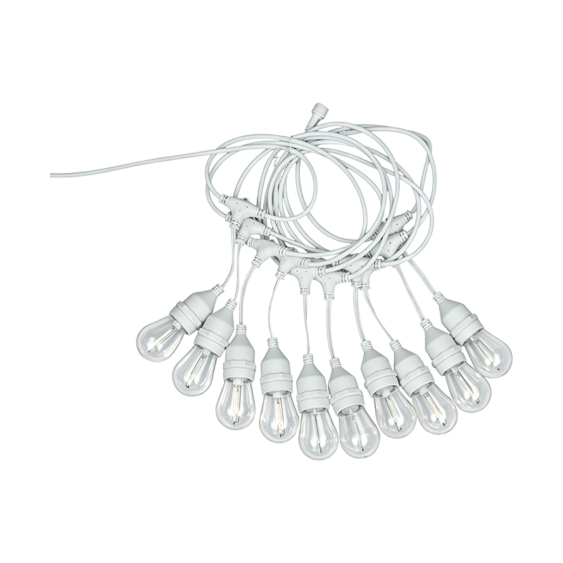 Fil suspendu S14 E27, abat-jour transparent en spirale, guirlande lumineuse de couleur