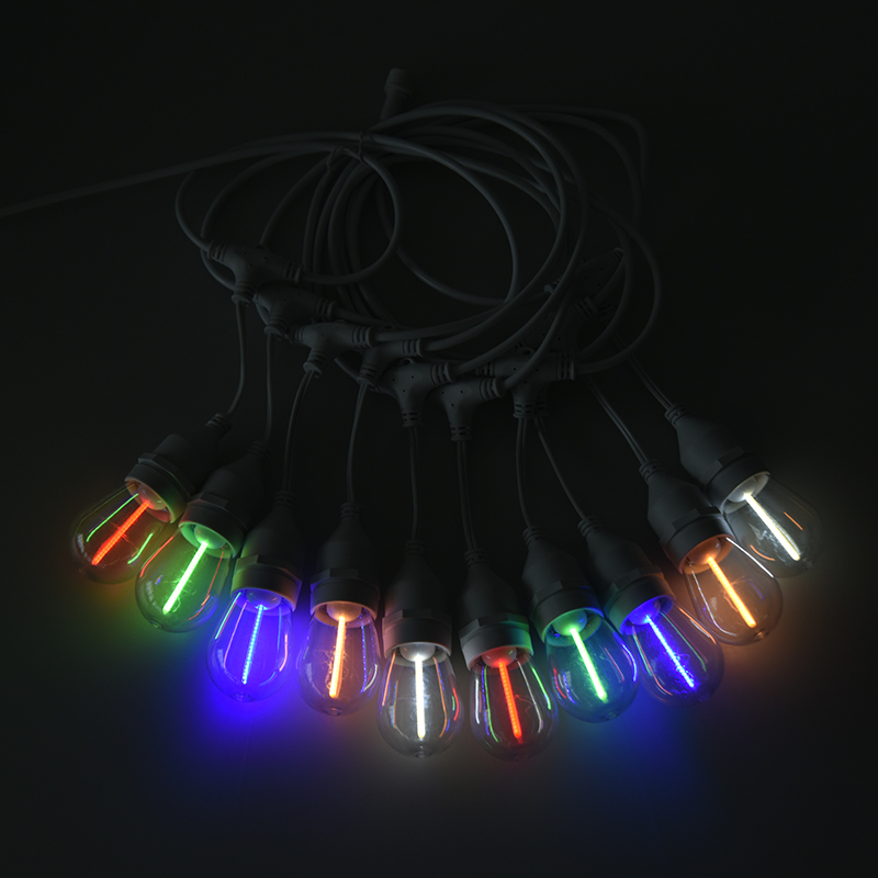 Guirlande lumineuse suspendue S14 E27 spirale RGBY Meteor