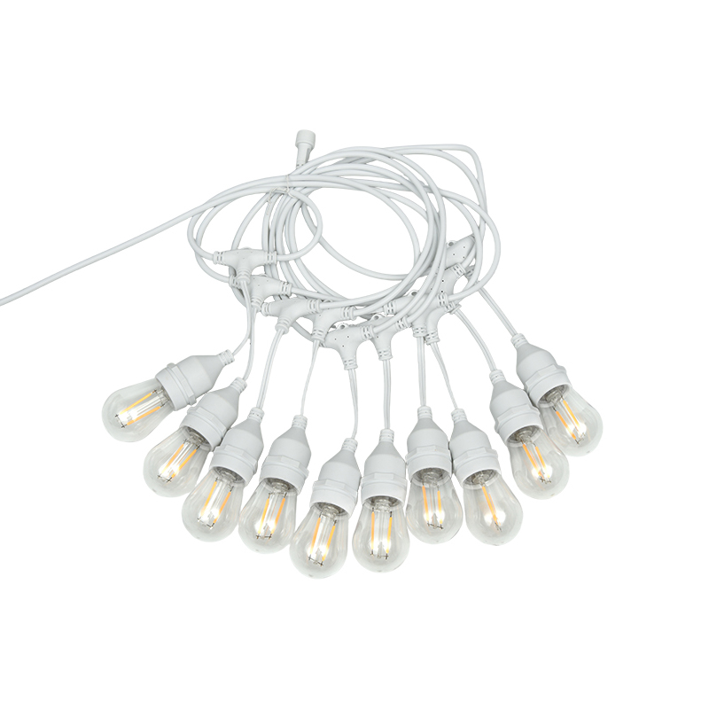 Fil suspendu S14 E27, lampe à chaîne blanc chaud, lampe simple 2W