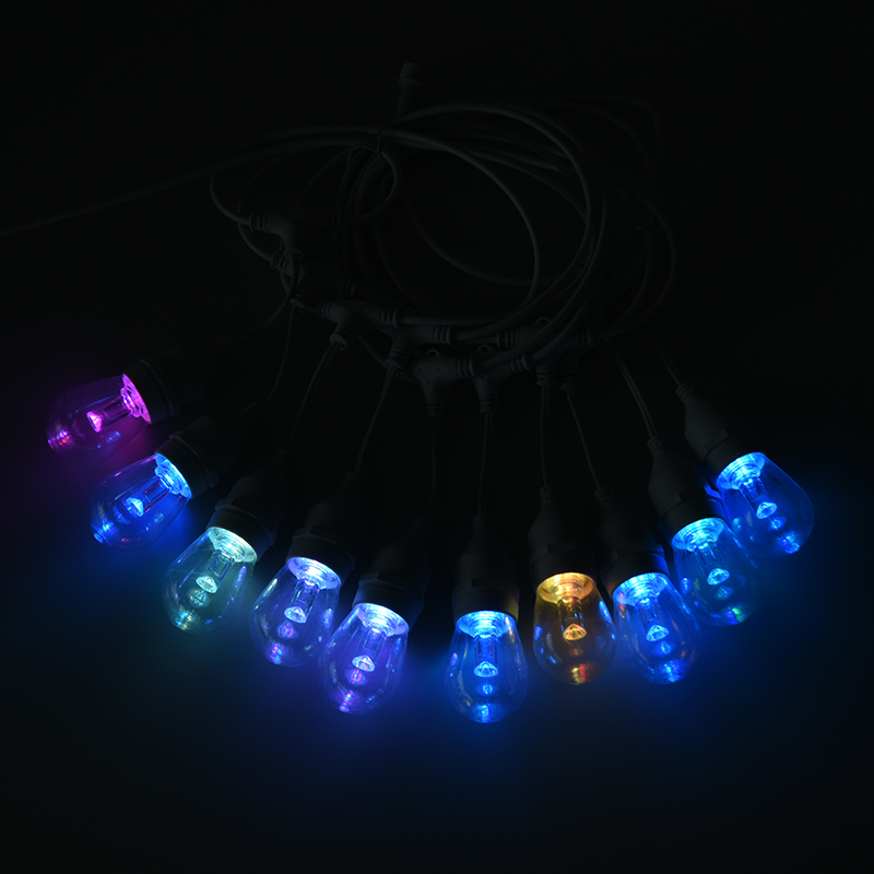 Guirlande lumineuse suspendue blanc chaud RVB S14 contrôlable au niveau des pixels