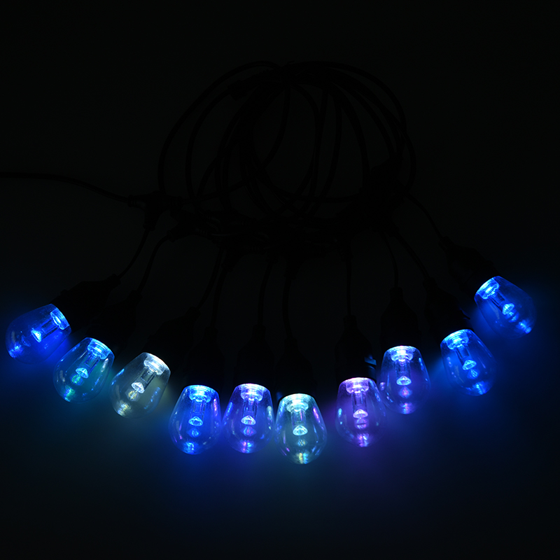 Guirlande lumineuse suspendue blanc chaud RVB S14 contrôlable au niveau des pixels