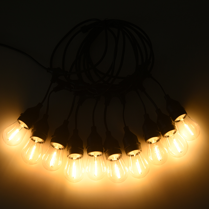 Guirlande lumineuse suspendue S14 de type E27, blanc chaud