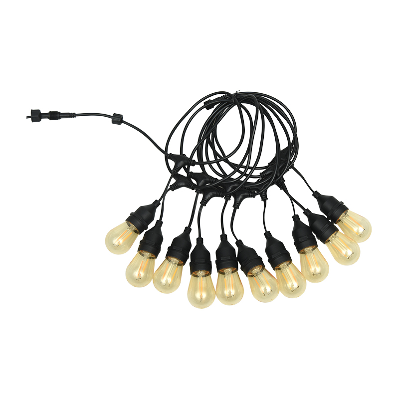 Fil suspendu S14 E27, lampe à chaîne blanc chaud, lampe simple 2W
