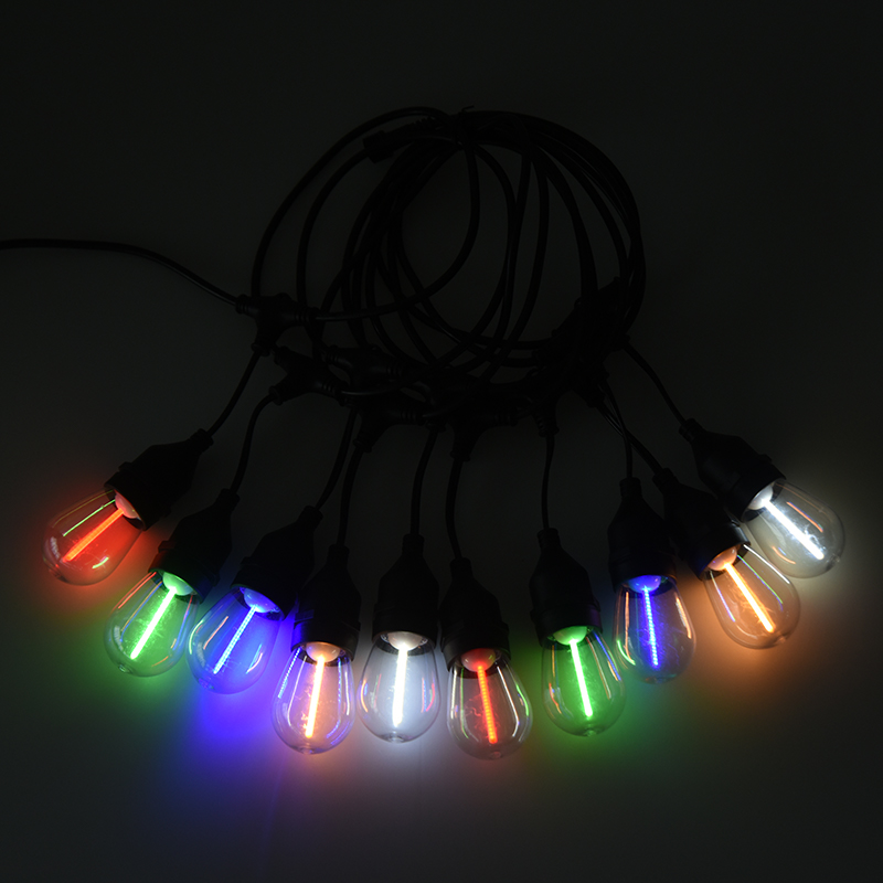 Guirlande lumineuse suspendue S14 E27 spirale RGBY Meteor