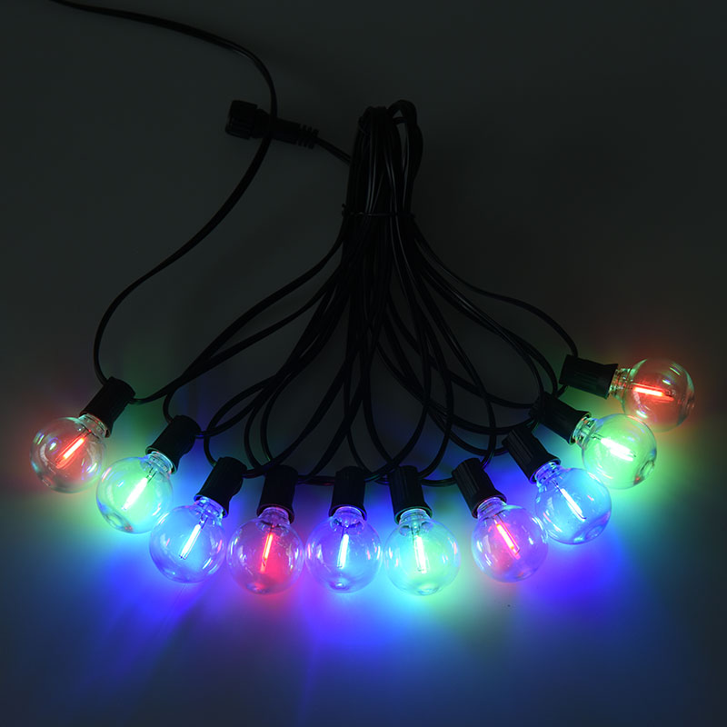 Guirlande lumineuse colorée en spirale G40 à clipser E12