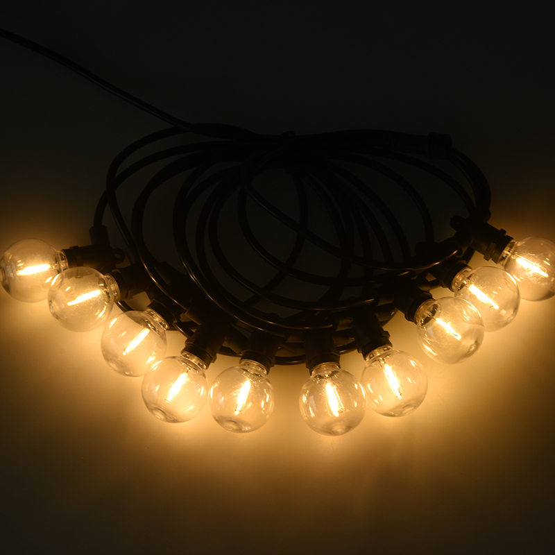Guirlande lumineuse solaire intégrée G40 (douille E12, 5 mètres 10 lumières)