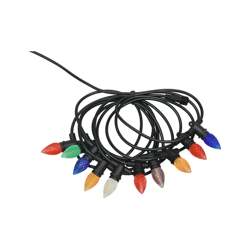 Guirlande lumineuse C7 fraise E12, culot à vis coloré 0,5W intégré