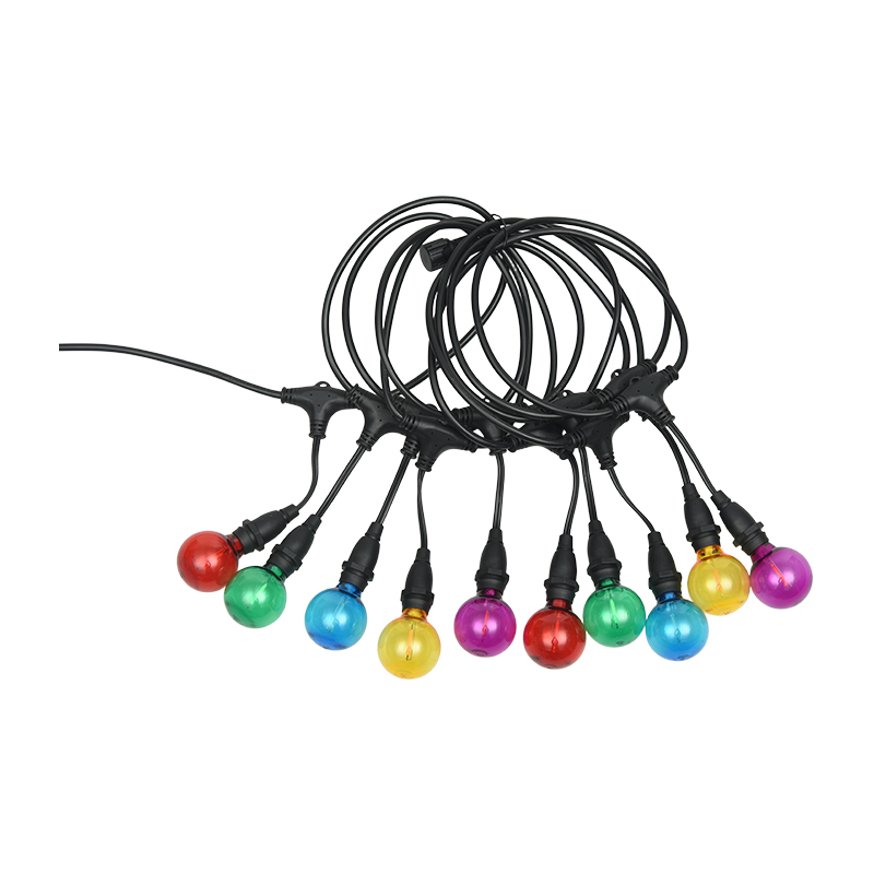 Ampoule ronde G40 E12, culot à vis coloré, type suspension, guirlande lumineuse