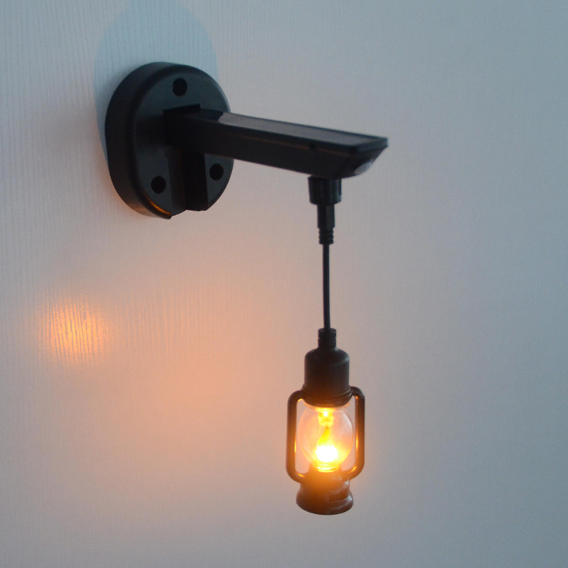 Applique murale solaire style lampe à pétrole vintage (effet flamme)