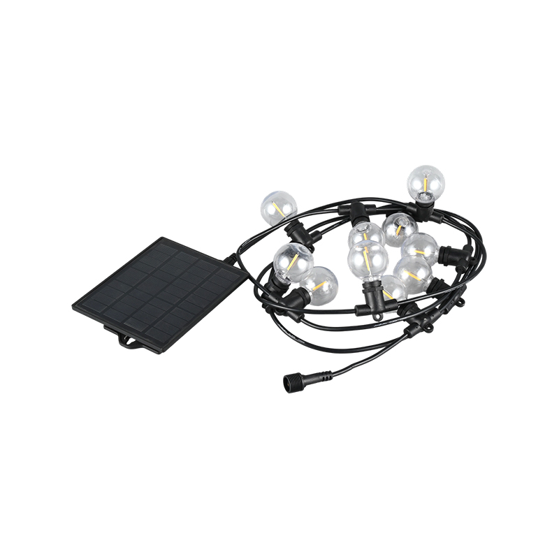 Guirlande lumineuse solaire intégrée G40 (douille E12, 5 mètres 10 lumières)